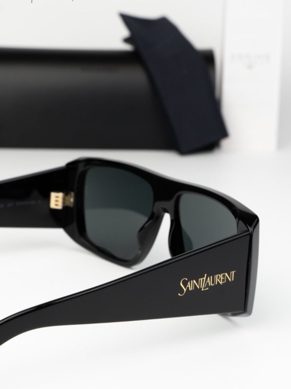 Saint Laurent Women Sunglasses Black Grey Square SL832 001 NEW AUTHENTIC - Picture 4 of 13
